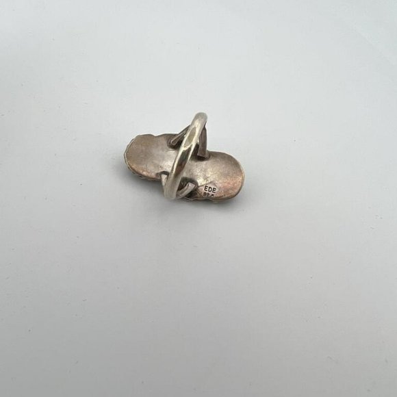 Navajo Sterling Silver Malachite Ring - Picture 2 of 3